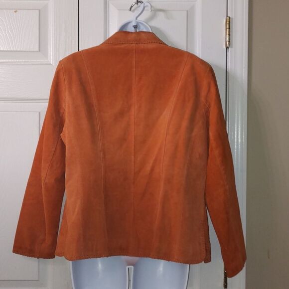 Coldwater creek Burnt orange suede leather fall jacket Sz PL Large Petite - Picture 4 of 6